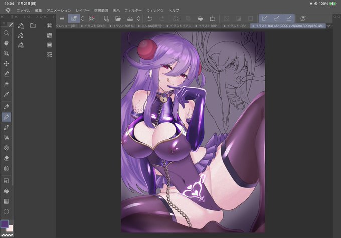 っしゃ手前の方完成!
背景の堕ち前はまた後で塗る
手前の方も数日寝かせて修正すべき箇所を見つける! 