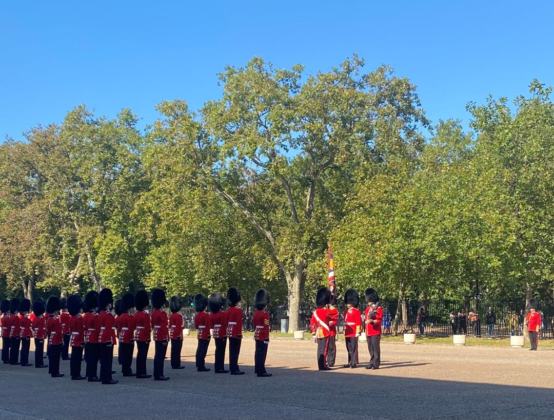 F Company mounting guard on a bright autumn morning.    

#london #guardmount #theguards #scotsguards #changingtheguard