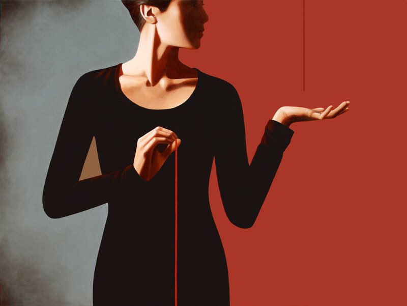 Ayer descubrí a una artista realista estadounidense que me gusta por cómo combina la emoción de la pintura figurativa tradicional con elementos abstractos y un tono minimalista. El resultado me parece, elegante y original. Hablo de Erin Cone (Lubbock, Texas, 1976).

👇🏻Abro hilo.