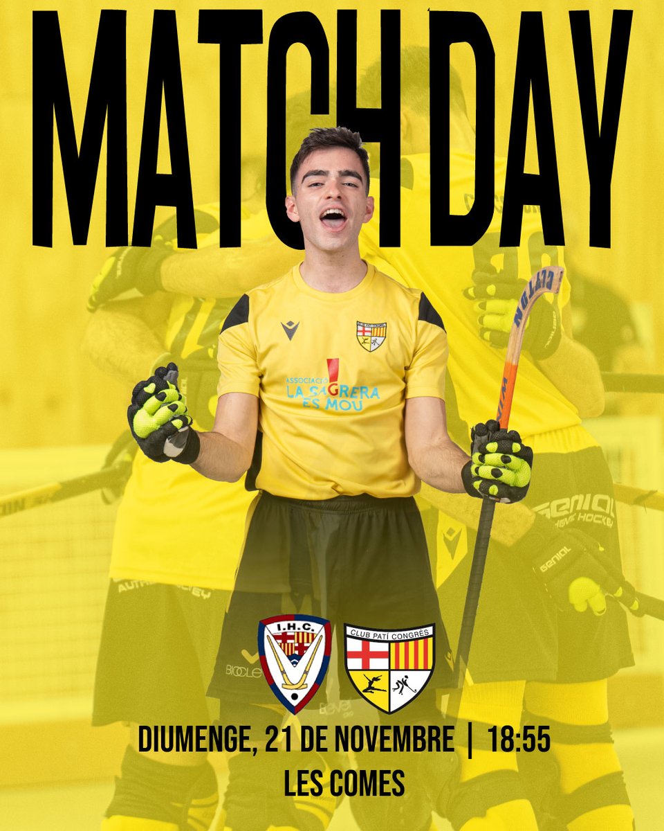 clubpaticongres's tweet photo. 🔥Dia de partit 🔥

#OKNCATm 1a Fase Grup B (Setena  Jornada )

 @igualadahc  @igualada_hoquei_base -@clubpaticongres @lasagreraesmou

⌛18:55

📌 Pavelló Les Comes 

📷 David Valiente (@HockeyVali)
 #123Congrés #okpatins #hoqueipatins #MareaGroga https://t.co/0KL9nxuvXG