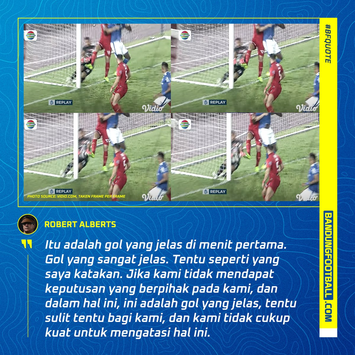bandungfootball's tweet photo. Robert buka suara tentang momen tendangan Klok yang dianggap tidak gol di menit awal pertandingan.

#BFQuote #Persib #PersibBandung #BandungFootball #BFCOM https://t.co/zh4XoTEXYd