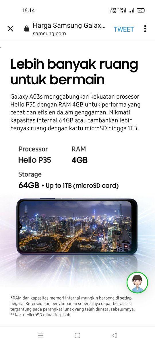 UllielWulan's tweet image. Fitur a. Awesome Triple Camera 13MP | 2MP | 2MP dan Awesome Memory 4GB | 64GB dari #GalaxyA03s adalah rahasia #TemanTapiAwesome buatku