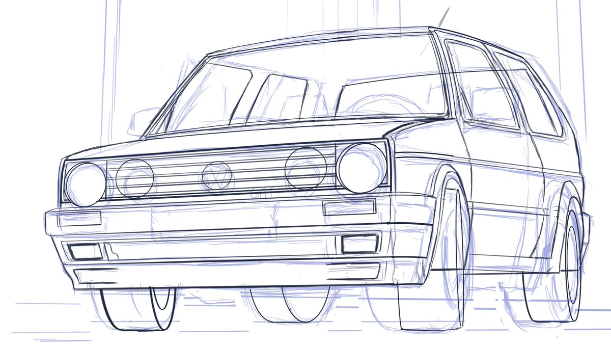 車描くのむずいわね 