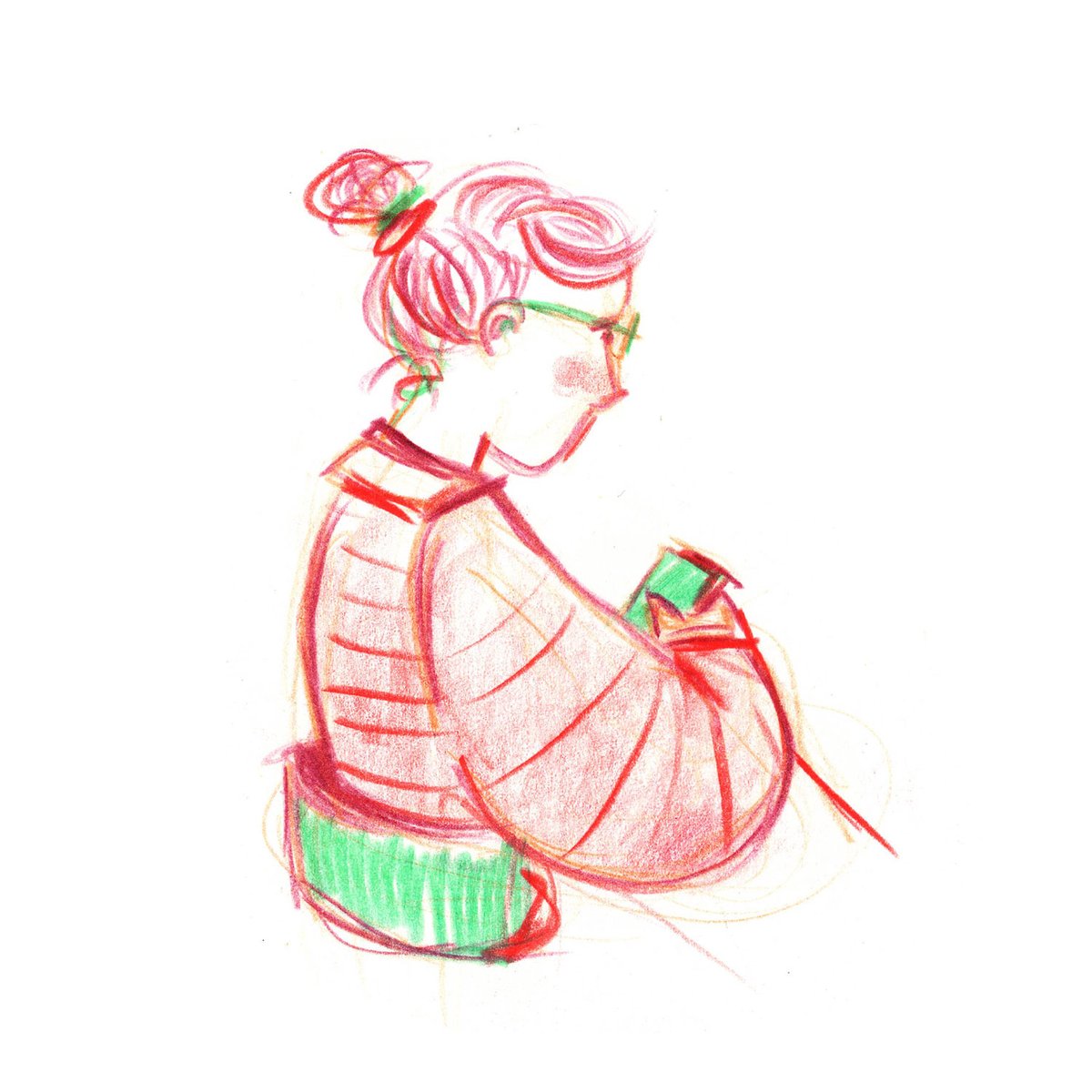 inkyland's tweet photo. coffee shop people. I am seriously overdosing on coffee trying to make the most out of the last days of open coffee shops and people drawing! #coloredpencil #drawing #sketchbook https://t.co/3xmD9bo04D