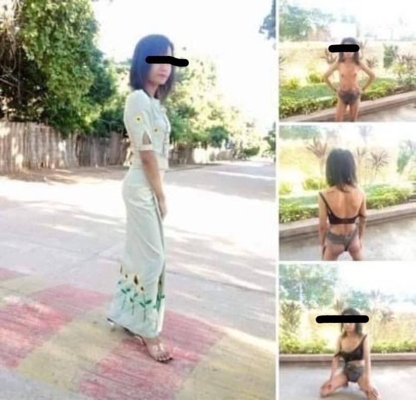 Bay_Lay_88's tweet photo. One Transgender Activist who was abducted by SAC in Monywa,was forced to take off clothes in public as a degrading treatment on #TDOR day. That was an unacceptable gender shaming committed by SAC. At least 13 LGBTQ hv been killed since coup. #Nov21Coup #WhatsHappeningInMyanmar https://t.co/tFh6nCd953
