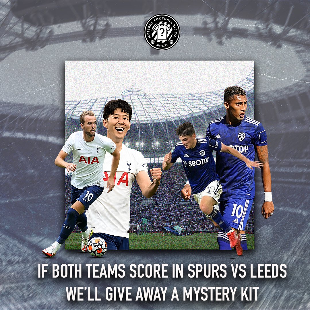 MysteryFootyco's tweet photo. If both teams score in Spurs vs Leeds United we’ll give away a mystery football kit box 📦🔥

To enter-

1️⃣@MysteryFootyco 

2️⃣ Retweet this tweet

Good Luck 🤞 

Winner announced tomorrow at 11am U.K.⏰ https://t.co/XTrnaqQzoT