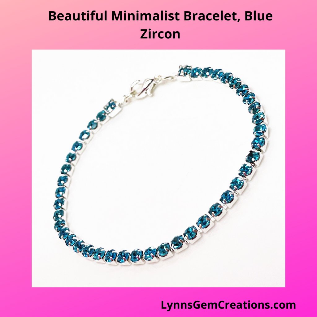 Beautiful Blue Zircon Crystal Bracelet.⁠ Lovely minmalist crystal. 😘⁠
bit.ly/3DpUXQN
⁠
#crystalbracelet #giftforher #birthdaygift #layeringbracelet #MHHSBD #TheCraftersUK #daintybracelet #daintycrystalgift #silverplated #bluecrystalbracelet