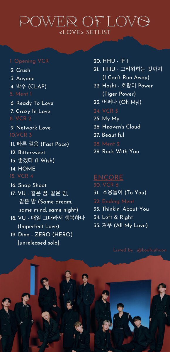 211121 SEVENTEEN CONCERT POWER OF LOVE <LOVE ver.> SETLIST