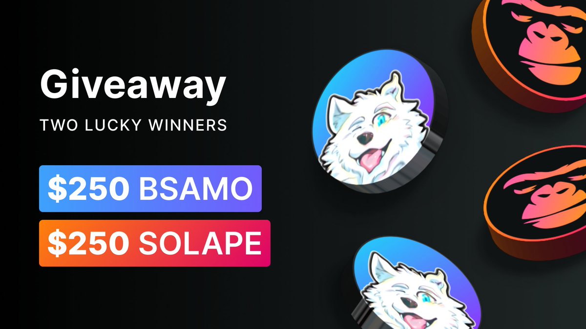 SolApeDEX's tweet image. 🚨 APES X BSAMO GIVEAWAY 🚨

250$ in $BSAMO
250$ in $SOLAPE 
2 lucky winners 🤝

-Like + RT 
-Follow @BuffSamo &amp;amp; @SolapeFinance 
-Tell a friend below 👇