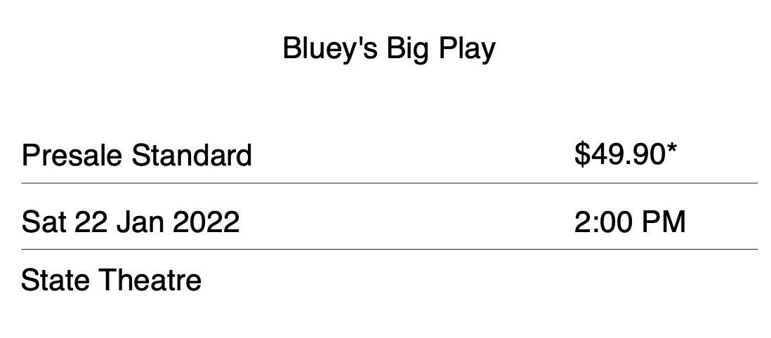 Hooray! We have a date (and new tix) for #BlueysBigPlay. 💙

#Bluey #BlueyAndBingo #TheHeelers