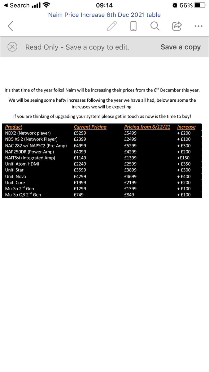pjhifi's tweet photo. @NaimAudio price increase December. If you have been thinking about upgrading or buying a new #naim system now is the time to get your deposit down
#naimaudio #hifi #hifiporn #audiophile #musicstreamer #guildford #surrey #woking #farnham #godalming #petworth #haslemere #chobham https://t.co/xcTJsDaABY