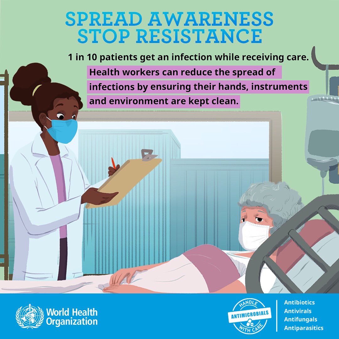 SPREAD AWARENESS, STOP RESISTANCE 🛑✋🦠

World Antimicrobial Resistance (AMR) Week is celebrated from 18-24 November each year. This year (2021) we are calling on policymakers, health service providers and the general public to be Antimicrobial Resistance Awareness champions.