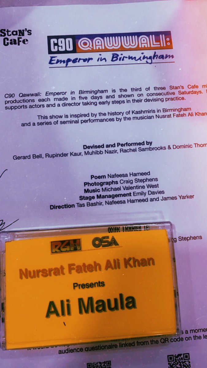 RupinderKW's tweet photo. What an amazing week! Working on C90 Qawwali: Emperor in Birmingham.  This show was created in 5 days &amp; performed yesterday. Such a great team @stanscafe Tas Bashir, @NafeesaHamid &amp; brill co actors @DomTho93, @rachsambrooks, Muhibb, Gerard. Incredible music from @MVW2046 👏🏽 https://t.co/1CRV0cqEWP
