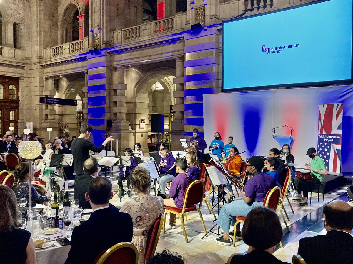 HughRaven's tweet photo. What a hugely inspiring evening at #Kelvingrove museum with the #BritishAmericanProject, the high point being the exuberant performance by @sistemascotland troupe #BigNoiseGovanhill https://t.co/YEU2733NWF