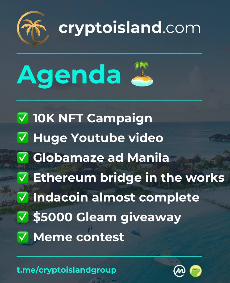 JomsOragon's tweet photo. @CryptoIslandInc @CryptoislandInc🏝️ will be the most tremendous project. Watch it out as they will shock the #Crypto space.🥳

@CislaArmy $CISLA #CISLA #Cisla1000x #CislaArmy  #CryptoIsland   #Cryptocurrency #Binance  #Crypto #Bitcoin #BTC https://t.co/rTTHjkgwlS
