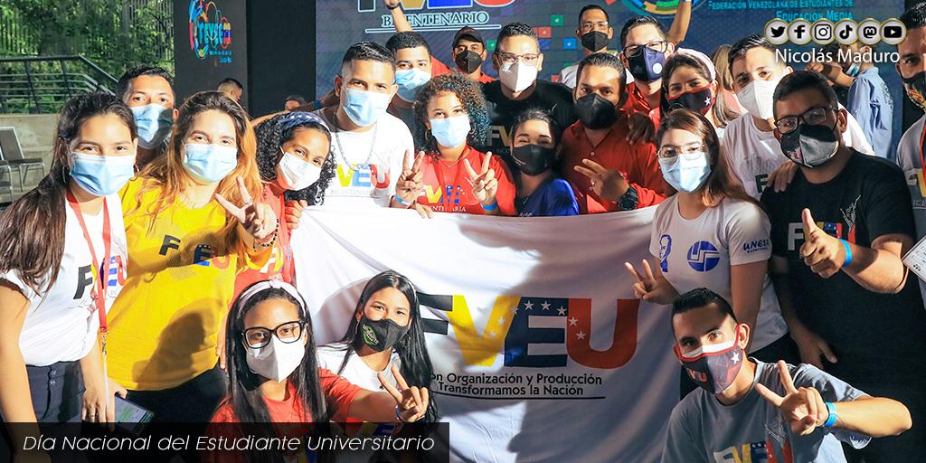 En el Día del Estudiante Venezolano, felicito a la Juventud que se forma con gran dedicación en todos los niveles académicos, para convertirse en los futuros conductores de la Patria. Les reitero mi amor, mi fuerza y mi apoyo incondicional.