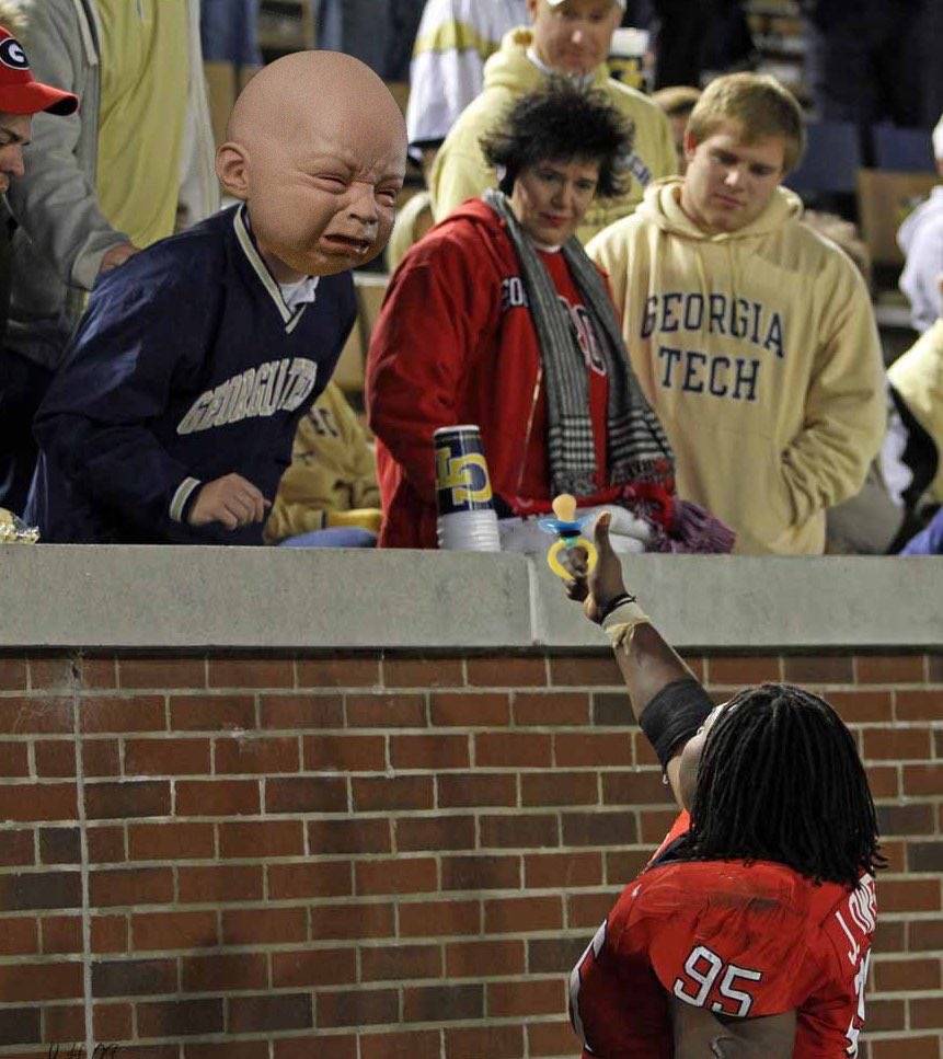 We_R_Dawgnation's tweet photo. Georgia Tech Hate week is here😃 although we hate year round🤣! Time to squash the bees #GoDawgs https://t.co/17t9yVgG2O