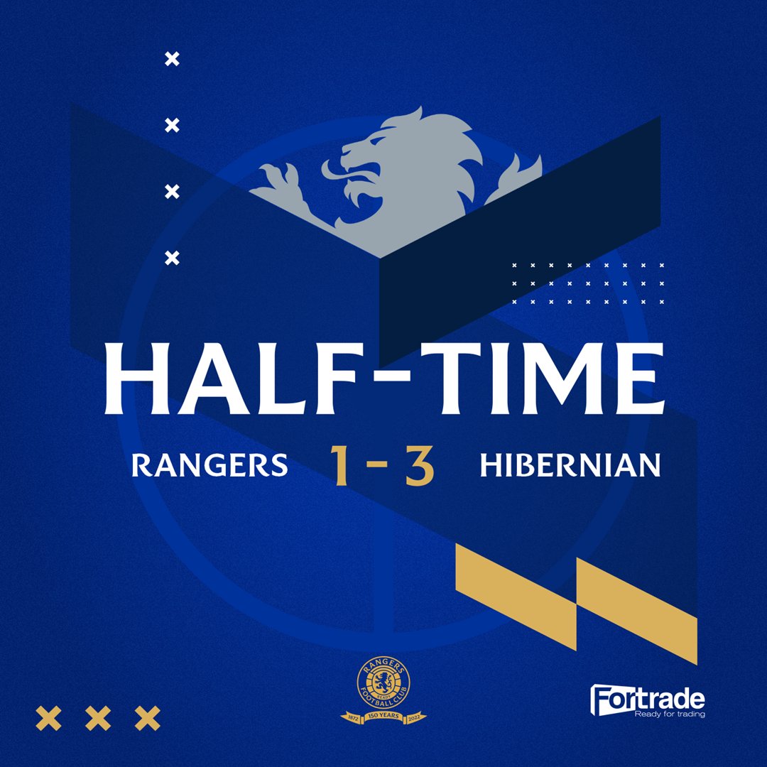 HALF-TIME: Rangers 1-3 Hibernian 

Follow the second-half live in our Match Hub: rng.rs/3Dz8llT

#PremierSportsCup