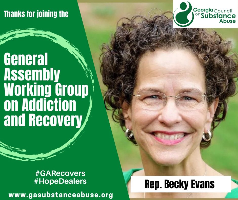 jeffbreedlove1's tweet photo. Join the Georgia Council on Substance Abuse in thanking Representative Becky Evans for joining the Georgia General Assembly Working Group on Addiction and Recovery
#GARecovery #gapol #recovery @BeckyEvansGA @Recovery_GCSA https://t.co/g57wwUoI3E