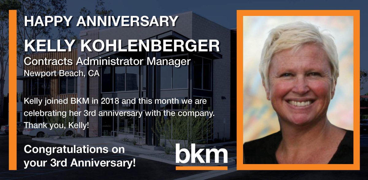 bkm_management's tweet photo. Join us in congratulating @Kelly kohlenberger on her 3rd anniversary with the company. Thank you, Kelly!

#BKMCP #BKMMGMT #TeamBKM #CompanyCulture #Milestone #Anniversary https://t.co/5vfNVk6Zun