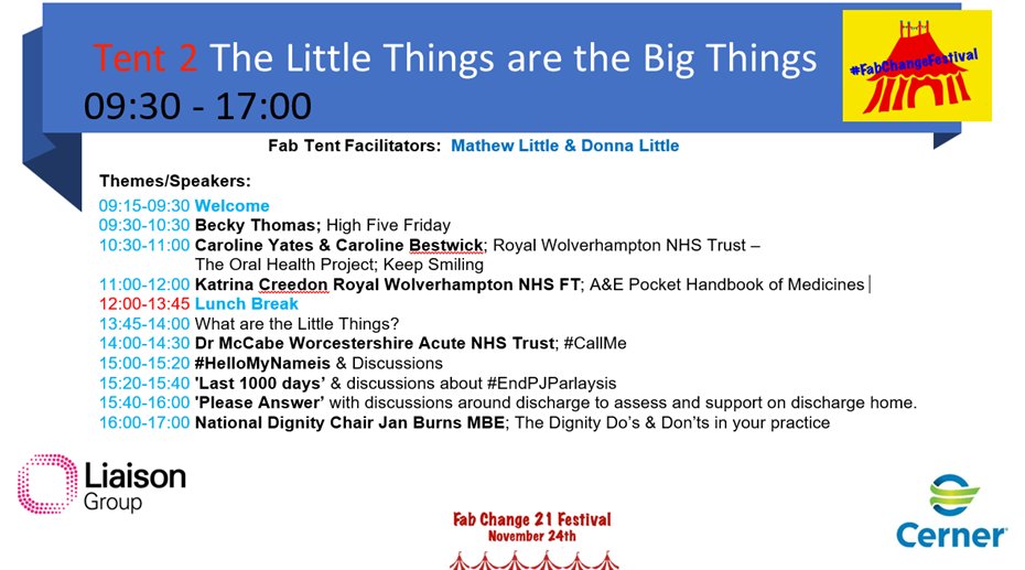 #FabChange21 Wednesday 24th November Come and join us in Tent 2 @little_matthew @dchlittle all welcome from 9:15 link below to find out everything you need to know on the day to join the awesome #FabChangeFestival ow.ly/uuYT50GPWBF @Fab_Cymru @FabNHSStuff @Fabchange2020