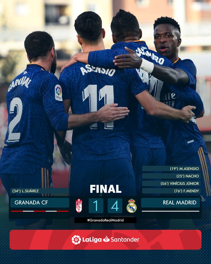 ved siden af Fakultet Shining Granada 1-4 Real Madrid summary: score, goals, highlights, LaLiga 2021/22 -  AS USA