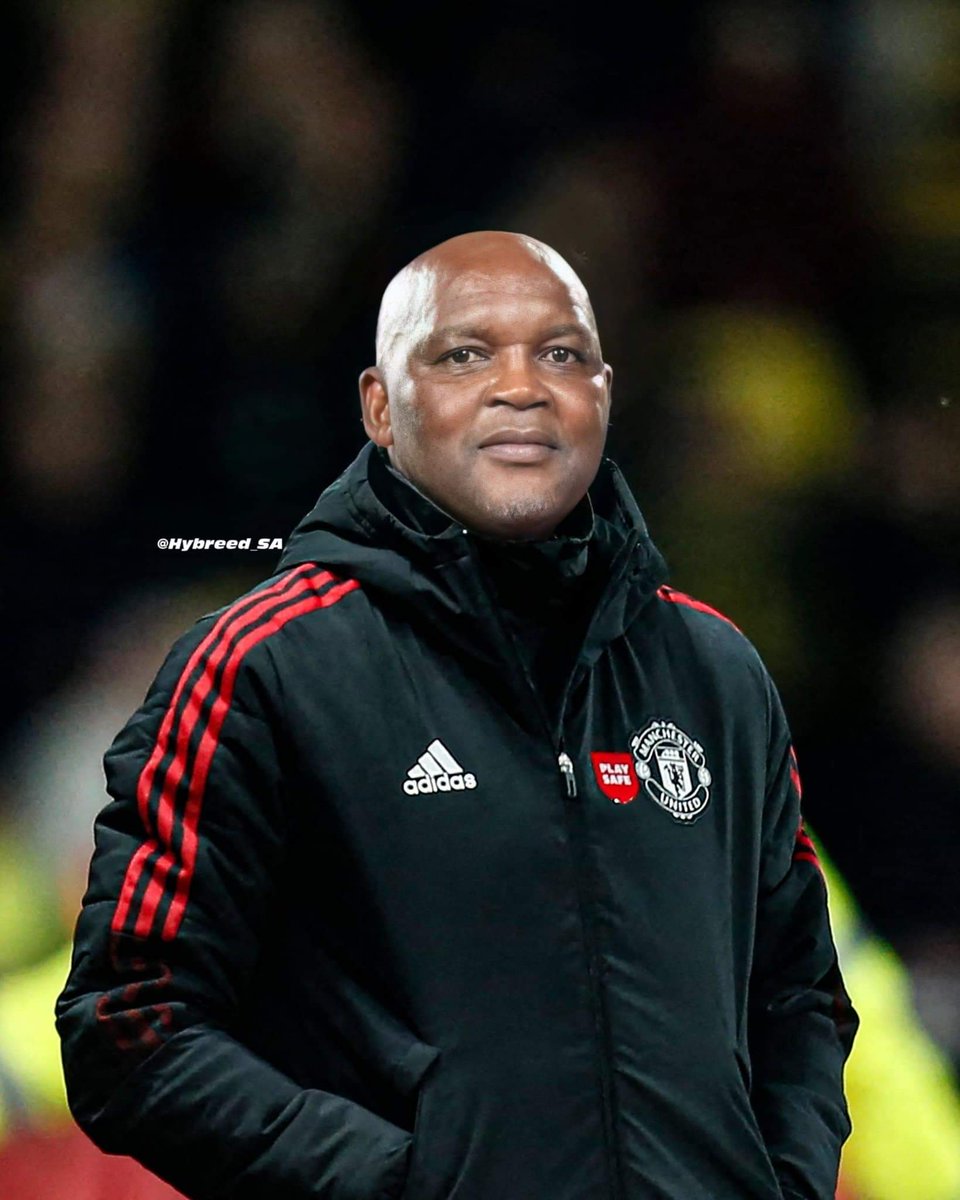 sanosanele's tweet photo. @ManUtd Ladies and gentlemen, let warmly welcome Sir Pitso Mosimane as our new coach https://t.co/Zej4nFOTr5
