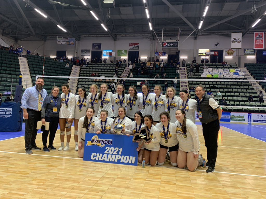 NYSPHSAA's tweet photo. Congratulations to Victor for winning their Girls Volleyball State Championship representing Section 5 AA! #NYSPHSAA 🏐 https://t.co/WV3WqRGGyl