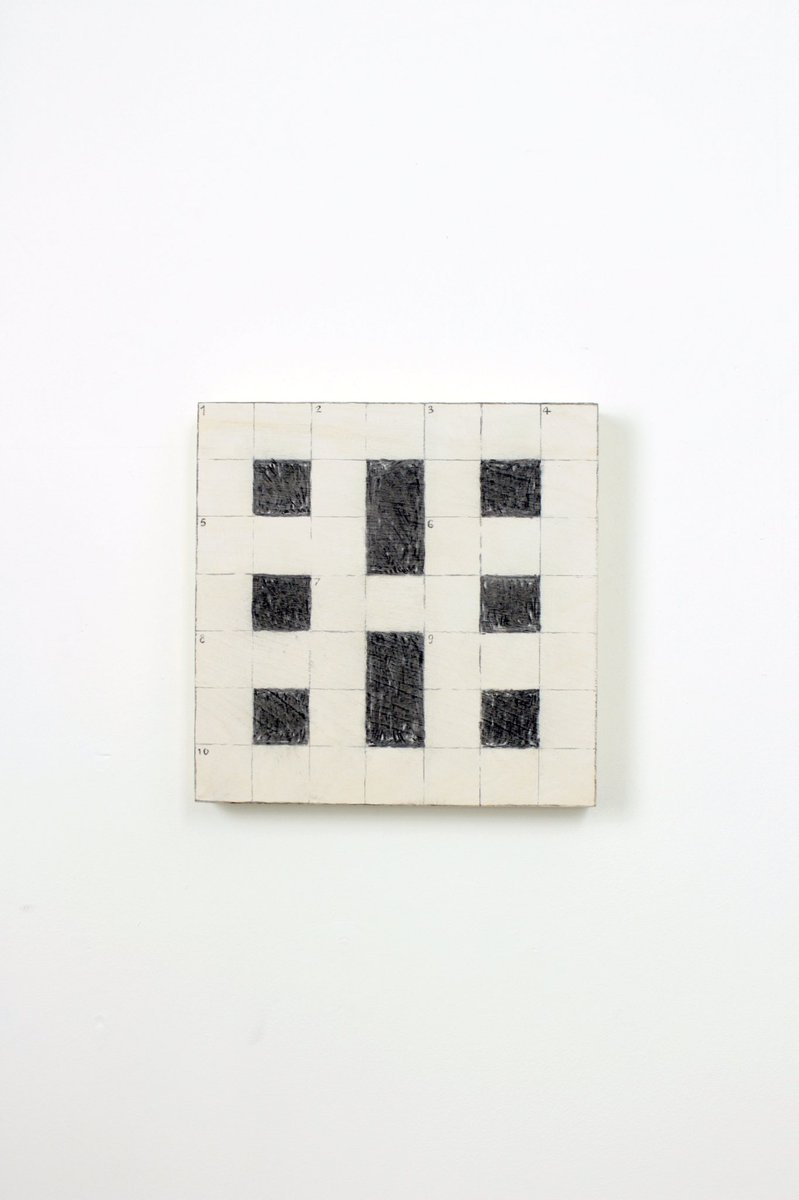 ChrissyBotto's tweet photo. ‘Crosswords’ charcoal and paint on wooden board. Jack Brown 2021. 25.5cm by 25.5cm.  £250 direct from the artist is a bloomin bargain.Head to @jackbrownwork on insta for all ten artworks. 5 have already been reserved.early Xmas prezzis they are beaut x https://t.co/uD5UkiRkye