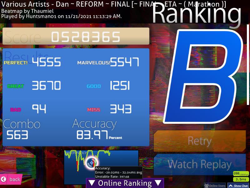 HuntySenpai's tweet photo. First ever Thaumiel Eta Dan Pass (no pause) https://t.co/HigYRyOX8U