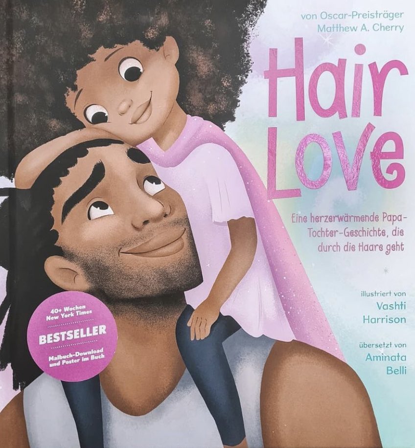 MatthewACherry's tweet photo. #HairLove now available in German 🇩🇪 https://t.co/woBQCgwQCp