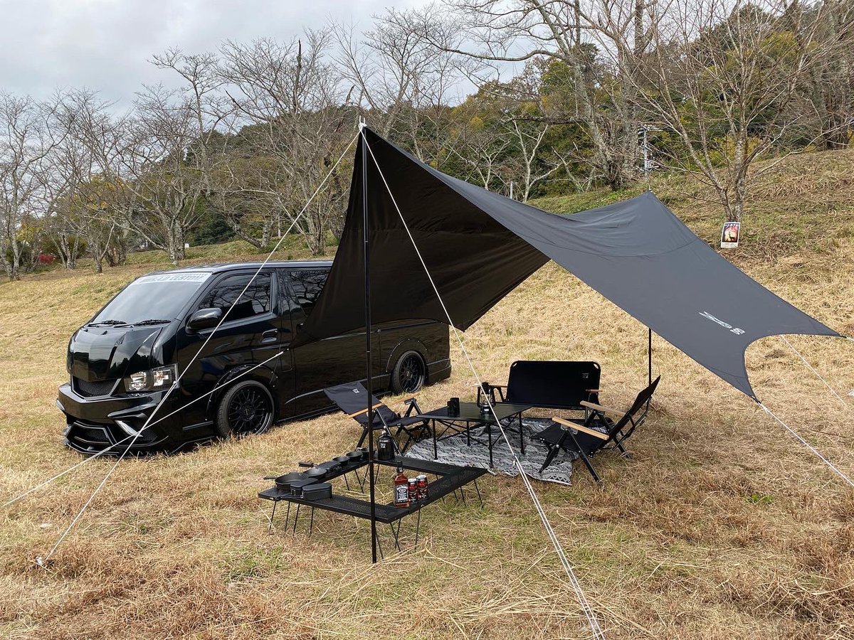 sadcustomjapan's tweet photo. キャンプもカッコイイ車で‼︎
STINGER J × ブラックキャンプ

こちらのデモカーも販売可能‼︎
#キャンプ #ブラックキャンプ #ファミキャン #女子キャン #ソロキャン #アウトドア #外遊び #ハイエースキャンプ #ハイエース車中泊 #アウトドア #アウトドア好きな人と繋がりたい https://t.co/XqeNA8pcSm