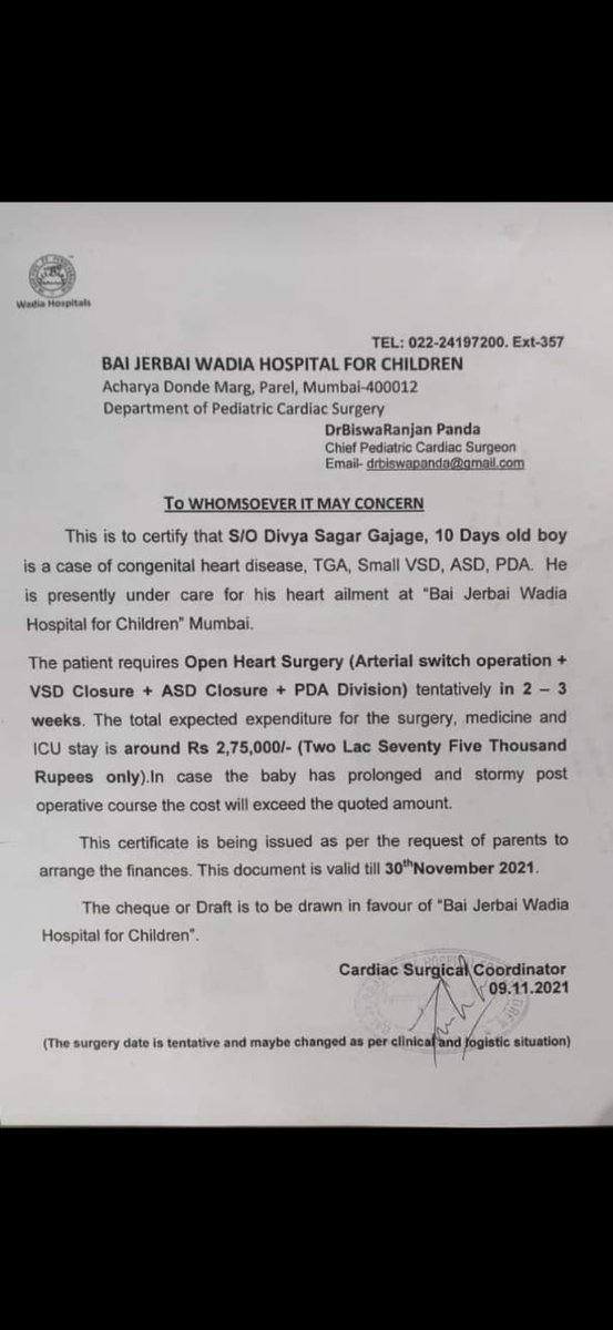 Active Indian (@vinayactive) on Twitter photo A Boy of 10 days has a heart disease with a hole in it. Required help.His financially condition is very low. He was asking for help So I thought I can do this for humanity
His father contact number is 7715924213.<a href="/SonuSood/">sonu sood</a>
<a href="/CMOMaharashtra/">CMO Maharashtra</a> <a href="/narendramodi/">Narendra Modi</a>
<a href="/rajeshtope11/">Rajesh Tope</a> <a href="/AUThackeray/">Aaditya Thackeray</a> A Boy of 10 days has a heart disease with a hole in it. Required help.His financially condition is very low. He was asking for help So I thought I can do this for humanity
His father contact number is 7715924213.<a href="/SonuSood/">sonu sood</a>
<a href="/CMOMaharashtra/">CMO Maharashtra</a> <a href="/narendramodi/">Narendra Modi</a>
<a href="/rajeshtope11/">Rajesh Tope</a> <a href="/AUThackeray/">Aaditya Thackeray</a>
