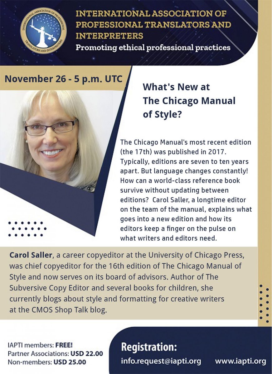 iapti.org/webinars/ #xl8 #t9n #Webinars #ChicagoManual #IAPTIrocks #IAPTI