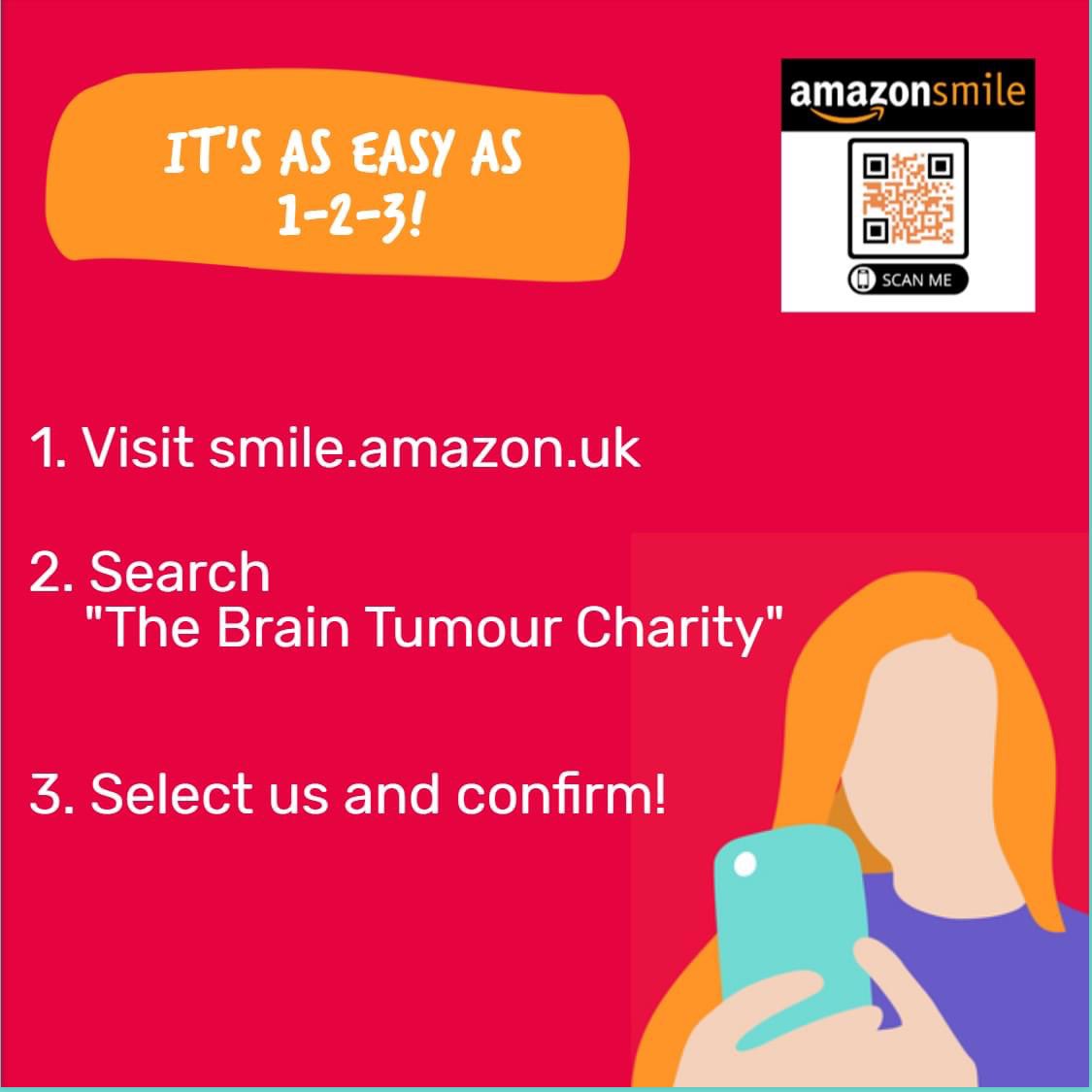 brain_taware's tweet photo. Did you know that if you use https://t.co/ZVPeTaxgqs rather than the normal page you can link your account to a charity!? Such a simple way to get your charity more funds. I have obviously chosen @BrainTumourOrg 
#braintumourawareness #fundraising #amazonsmile #amazon https://t.co/fXiqvn8ISI