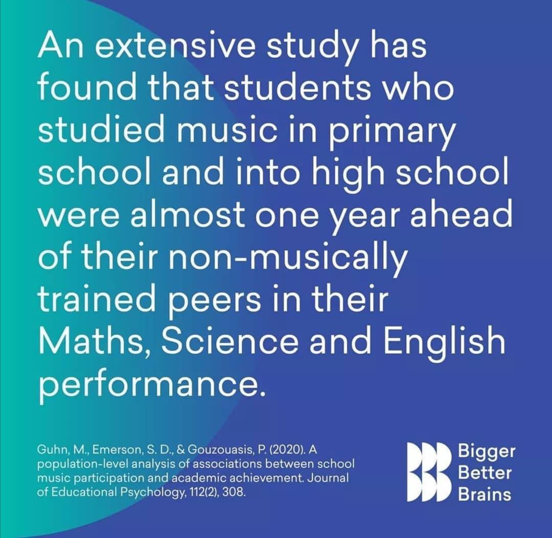 Music for the sake of the joy it brings is enough, but the other benefits are huge, too! #musiceducation #misst #musiced #northeastmusic #middlesbrough