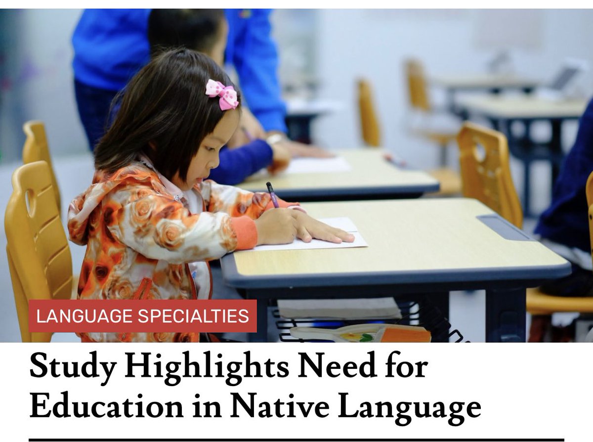 In one of the largest studies of written #language development among bilingual students,researchers in the US found a lack of adequate access to educational resources in native language has an adverse effect on students’ #writing 

multilingual.com/native-languag…