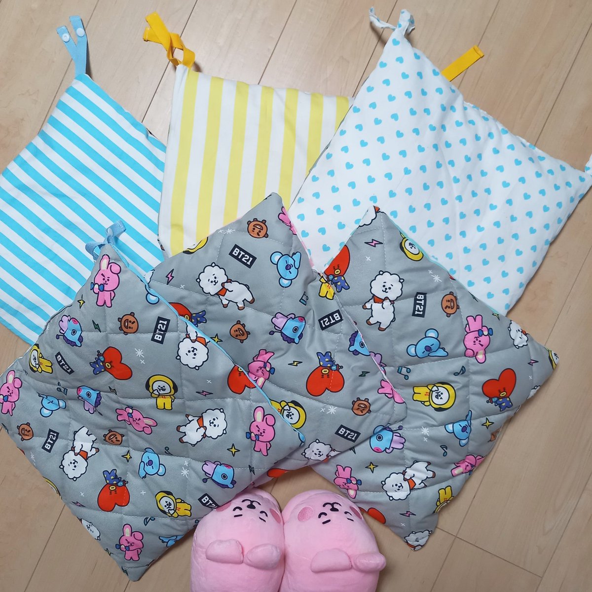 4点まとめ売り】BT21 ルームマット敷きパッド 布団カバー ペーパー