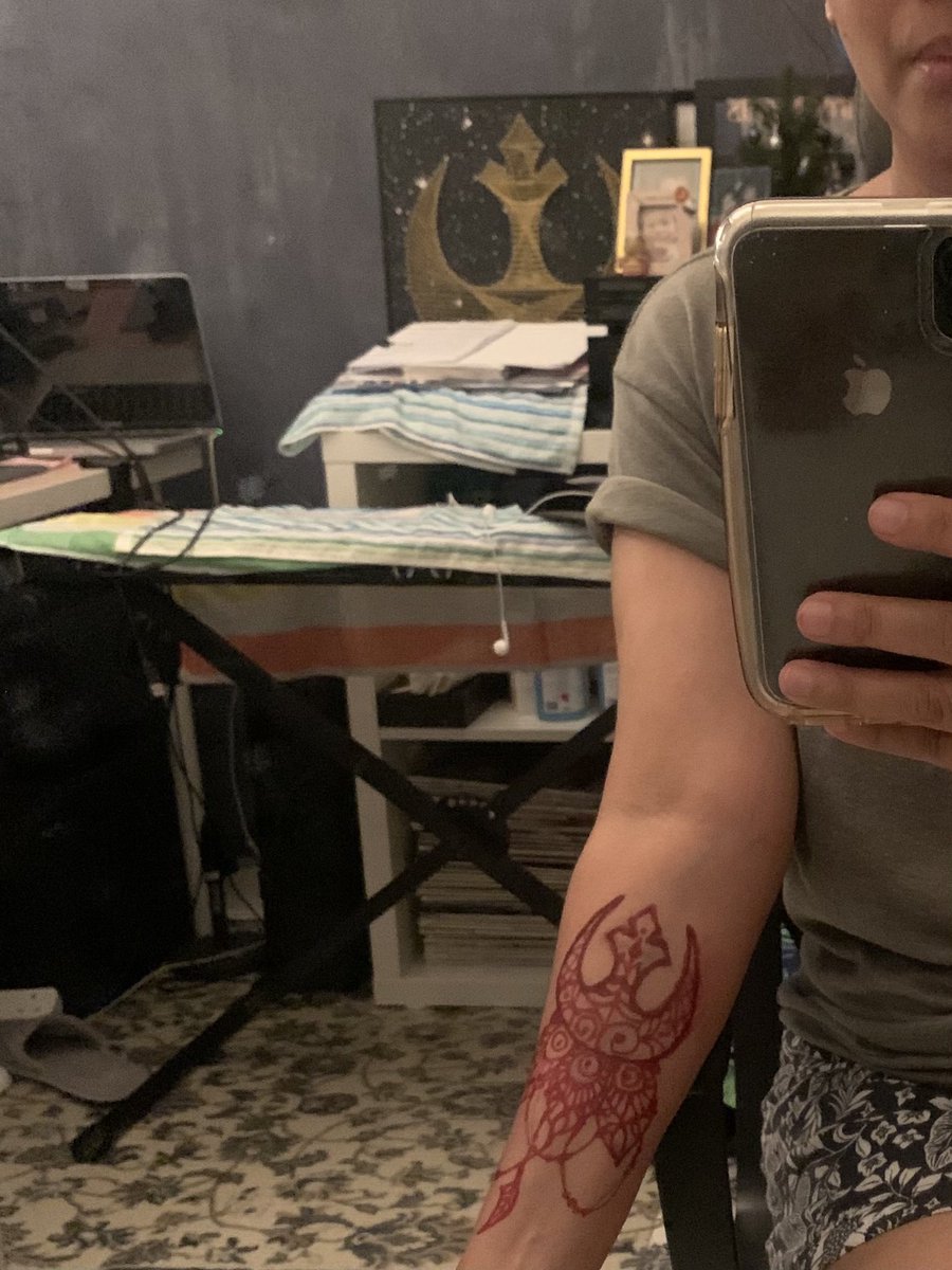 ShadesofTL's tweet photo. Trying another design on my forearm...
@HamillHimself what do you think? #hennatattoo 
#StarWars 
#starwarsfan 
#maytheforcebewithyou 
#rebels 
#henna https://t.co/XRRzWtCEF2