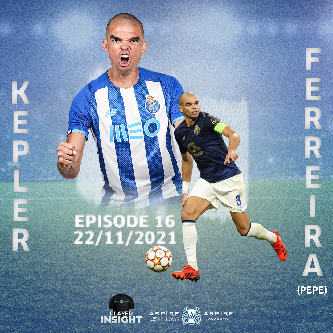 Aspire_Academy's tweet photo. The 1️⃣6️⃣th episode of #AFPlayerInsight features @selecaoportugal and @FCPorto Center back Kepler Ferreira (Pepe)⚽️🇵🇹
🗓22 NOVEMBER, 2021
🎥https://t.co/cDodvXOuXy
⏳Stay Tuned https://t.co/grwiD1UBpe