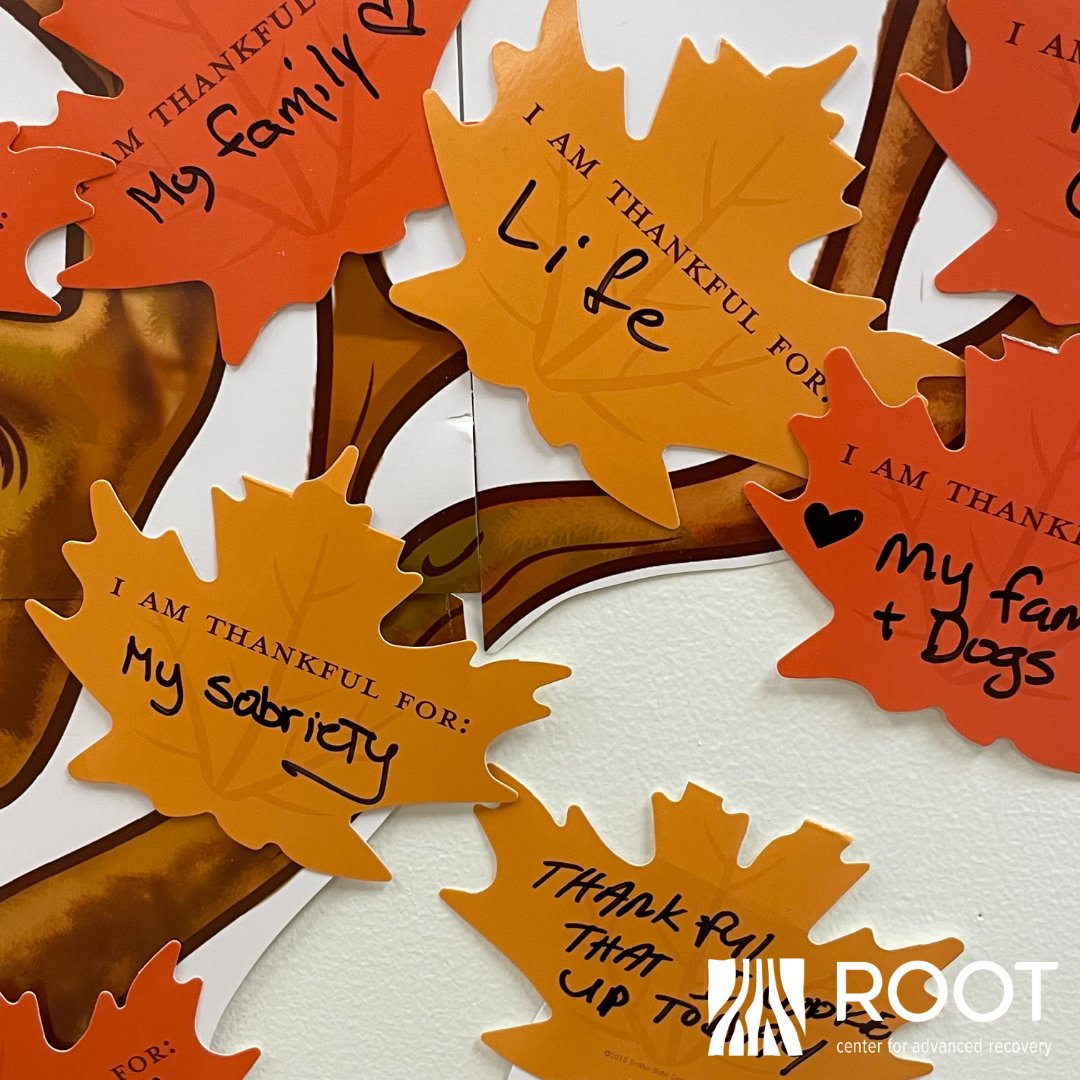 RootCenterCT's tweet photo. 'Tis the season to be thankful. Our team at our New London & Torrington clinics have gratitude trees on display. Staff & clients have been adding what they are grateful for, as we know gratitude is so beneficial for our mental health. What are you grateful for today? #RootReason https://t.co/ByCQm1mUHu