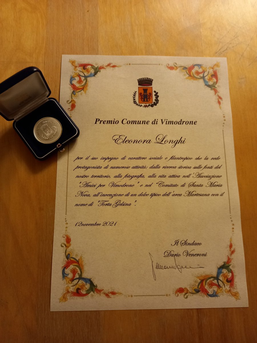 Il mio ringraziamento al #sindaco di #vimodrone e alla giunta comunale per la #benemerenza #riconoscimento #lombardia #storia #milano