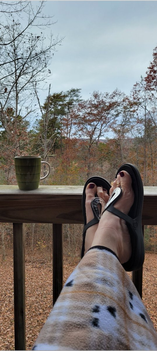 Cahillmomof6's tweet photo. A little cabin coffee on a crisp morning. Time for a little porch sitting while watching the corgi play in the leaves. I think we both have more energy in the mountains.💖 #HiImYourWife #CallMeMom #FlipFlopGirl #Blessed #ThanksgivingBreak2021 #FamilyTime #EducatorsLife #Recharge https://t.co/ZUPqLv0Xlk