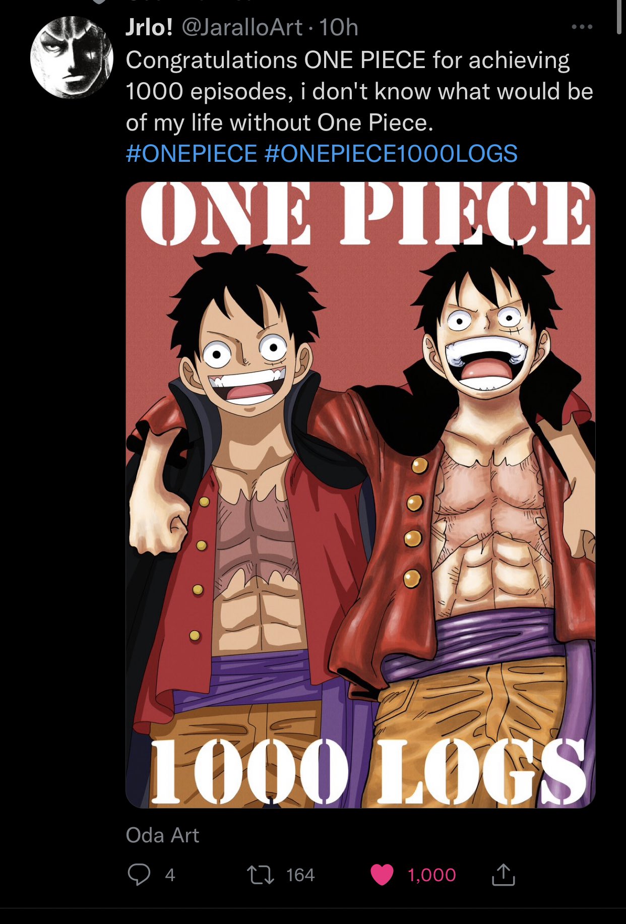 Runo Congratulations One Piece For Achieving 1000 Episodes I Don T Know What Would Be Of My Life Without One Piece Onepiece Onepiece1000logs T Co 4yhxsln0e7 Twitter