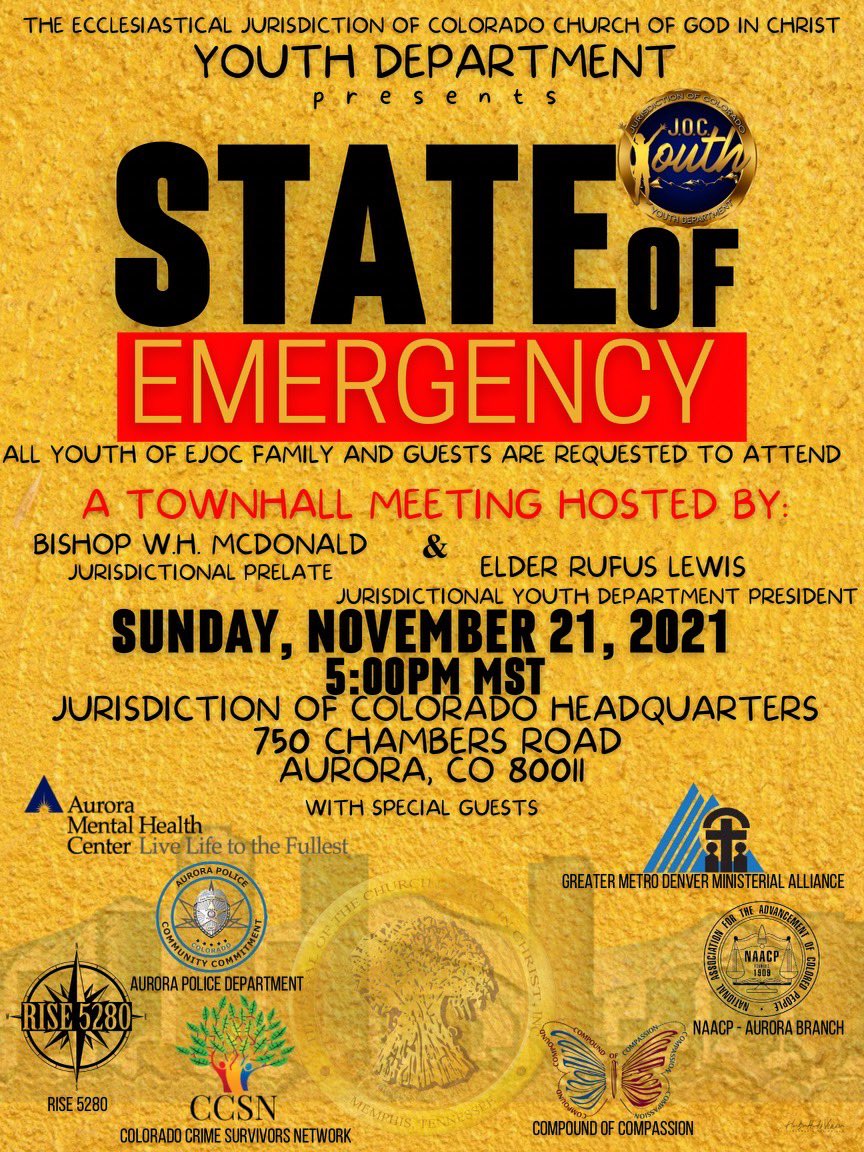 We need to allow our YOUTH to speak their truth in Aurora! Join us today at 5pm - <a href="/AuroraPD/">Aurora Police Dept</a> <a href="/RepJasonCrow/">Rep. Jason Crow</a> @Marcano4Aurora <a href="/allisonhiltz/">Allison Hiltz</a> <a href="/CoombsForAurora/">Alison Coombs</a> <a href="/Murillo4Aurora/">Crystal Murillo</a> <a href="/SenRhondaFields/">Rhonda Fields</a> <a href="/ImanforColorado/">Rep. Iman Jodeh</a> <a href="/OmarForAurora/">Omar Montgomery</a> <a href="/yaaspa/">YAASPA</a> @AumhcAurora <a href="/RISE5280/">Sammi Baker</a> <a href="/naacpauroraco1/">NAACP Aurora CO</a> <a href="/AuroraGov/">City of Aurora, CO</a>