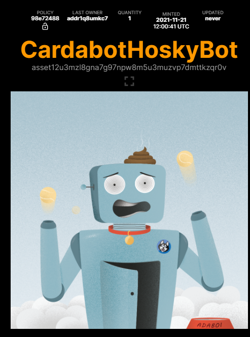 BenjiiiiiBerlin's tweet photo. just won this hoskybot &amp; 1B $hosky from @Cardabots!
i am here for this shit 😁thx a lot! https://t.co/ksfoOTAxPz
