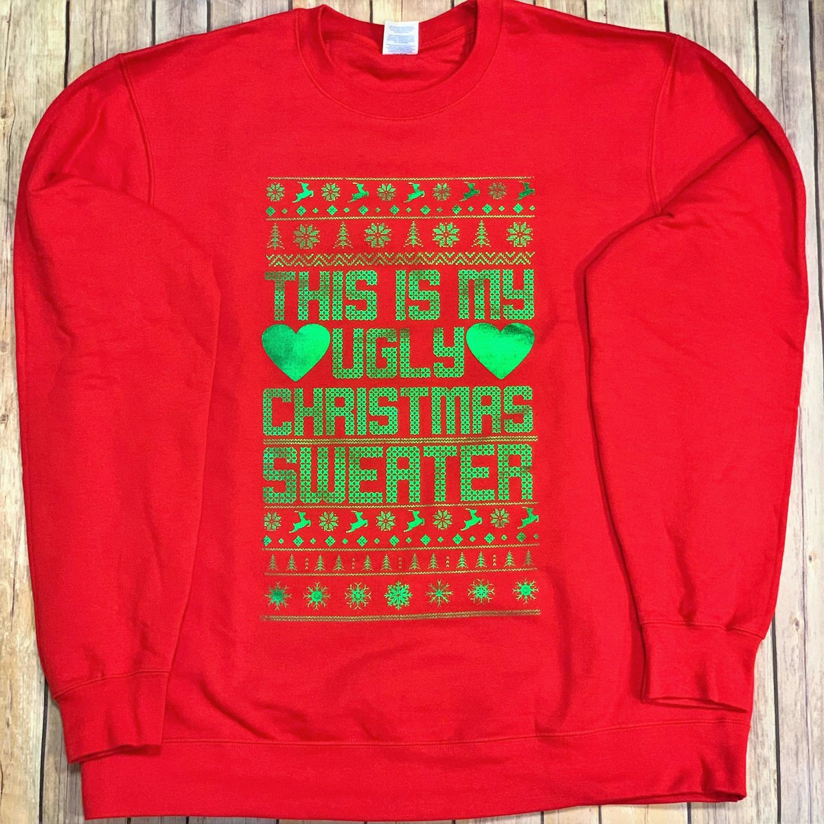 CreateWithCrio's tweet photo. We love using hot stamping foils and thought this green would make for a great Christmas sweatshirt! Foils are a great way to expand the versatility of a Crio printer and achieve a metallic or sparkle look on your garments! #CreateWithCrio #Metallic #UglyChristmasSweater https://t.co/Sqc6oJW8s9