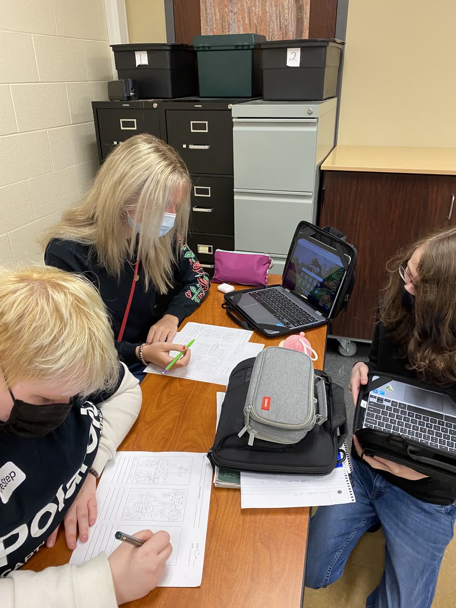 CollinsCTC's tweet photo. Some of the Technology Academy students have been using a bit of their talent to create graphic novels in Mrs. Perdue's English class last week. #CCTCtech https://t.co/AFAu1Weq1Z