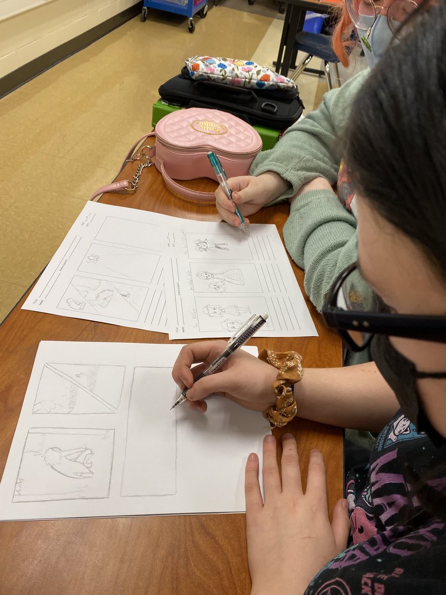 CollinsCTC's tweet photo. Some of the Technology Academy students have been using a bit of their talent to create graphic novels in Mrs. Perdue's English class last week. #CCTCtech https://t.co/AFAu1Weq1Z