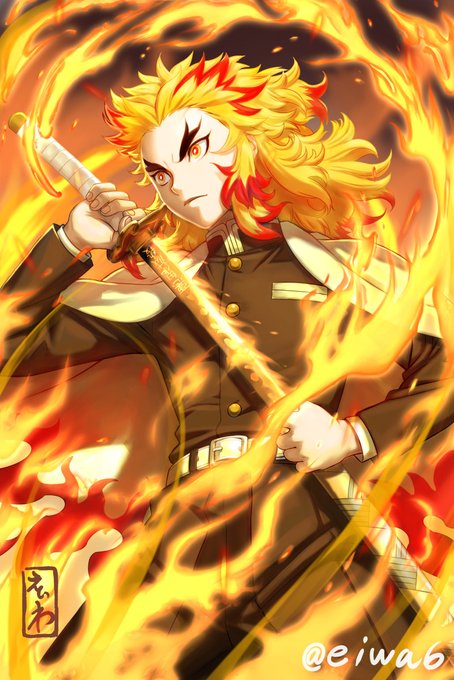 えぃわ✨お仕事、Skeb受付中！さんがTwitterに投稿した煉獄杏寿郎(鬼滅の刃)のイラスト。